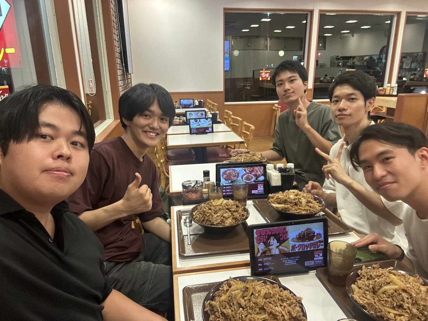 Friends sharing a meal at a restaurant